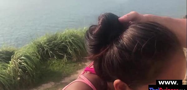  Beachside outdoor quickie fuck with Thai wifey